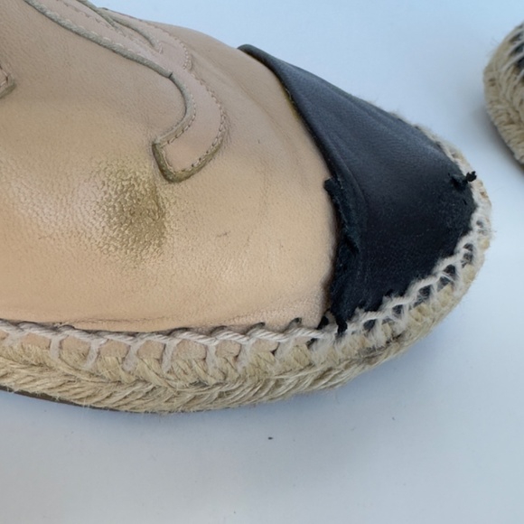 CHANEL Beige/Black Espadrilles, IT 40. As-Is Condition. - Picture 4 of 15